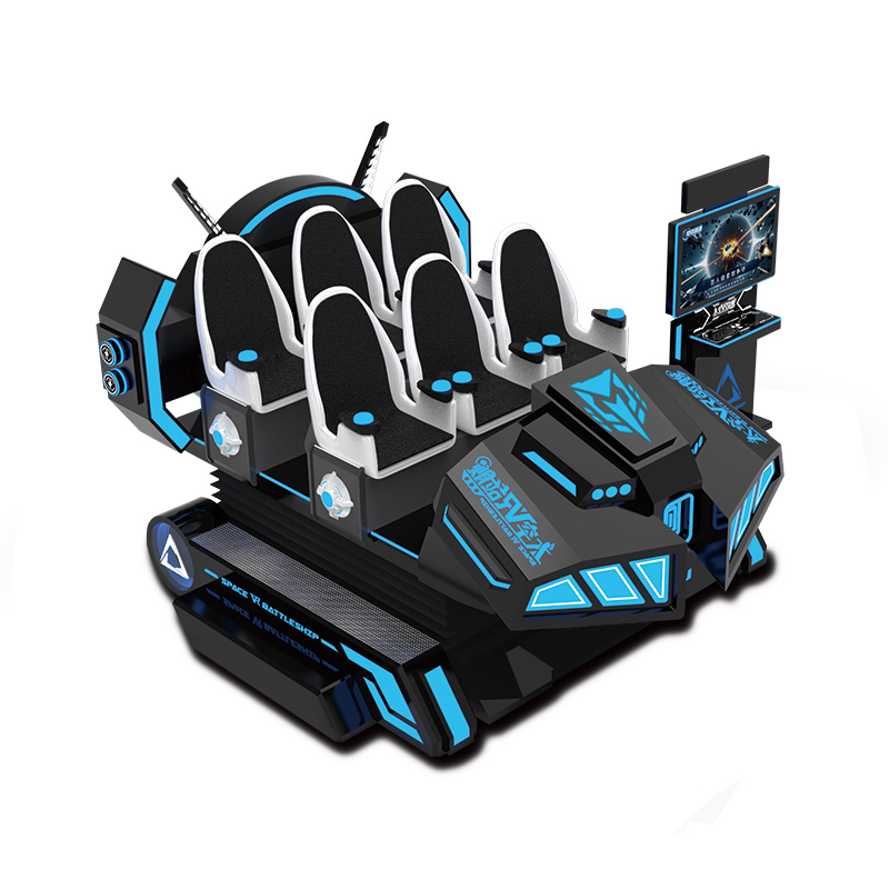 Immersive product VR 9D cinema 6 seats multiplayer simulator warship equipment dynamic platform