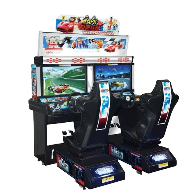 Coin operated double player driving racing car simulator arcade video indoor arcade motorcycle game machine