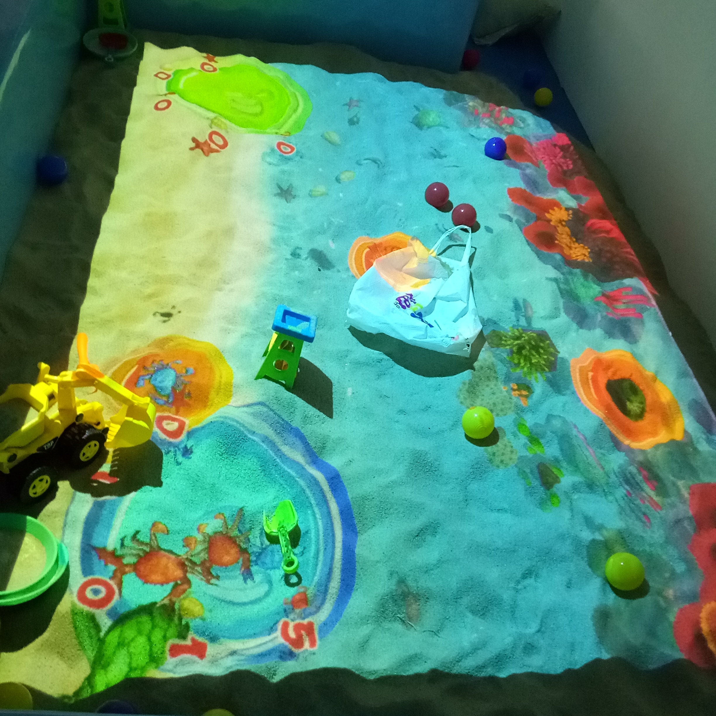 hot interactive projection kids floor magic sand beach fish games for indoor playground shopping mall